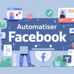 illustration automated facebook planification et humain robot