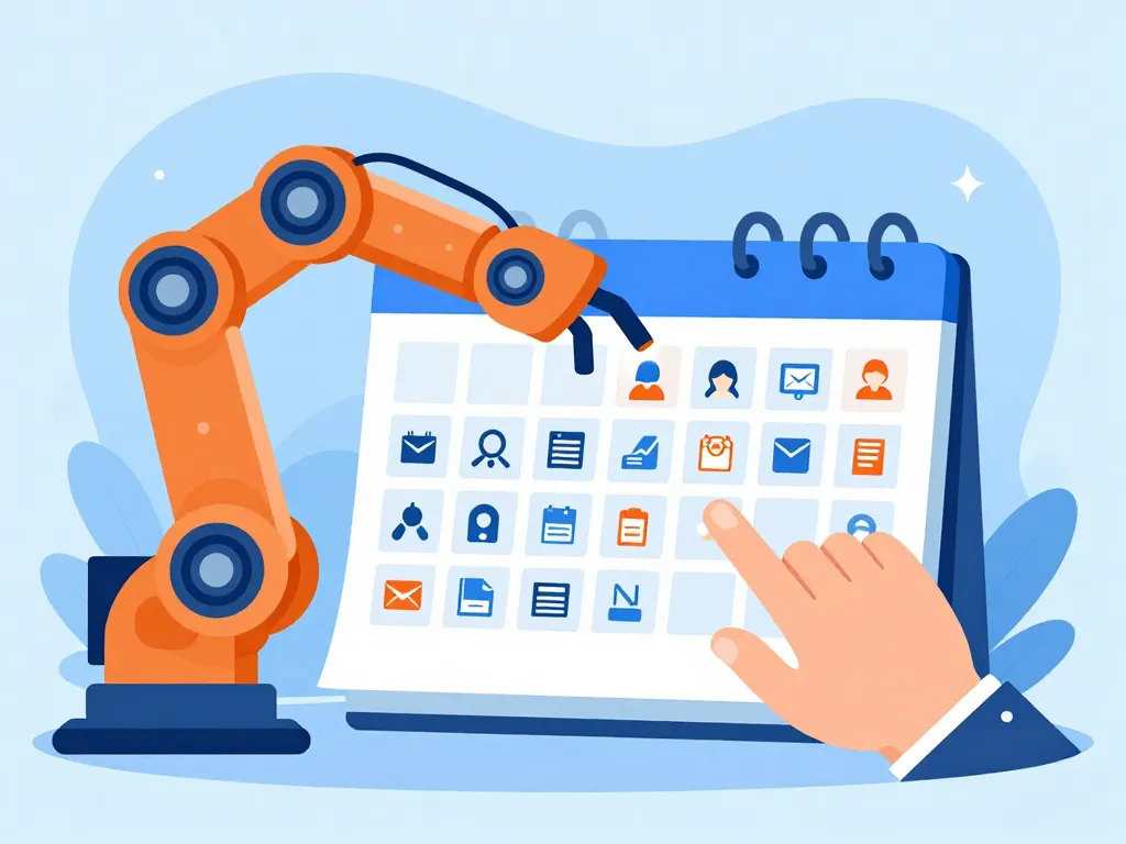 automated facebook calendrier publication main robot humain