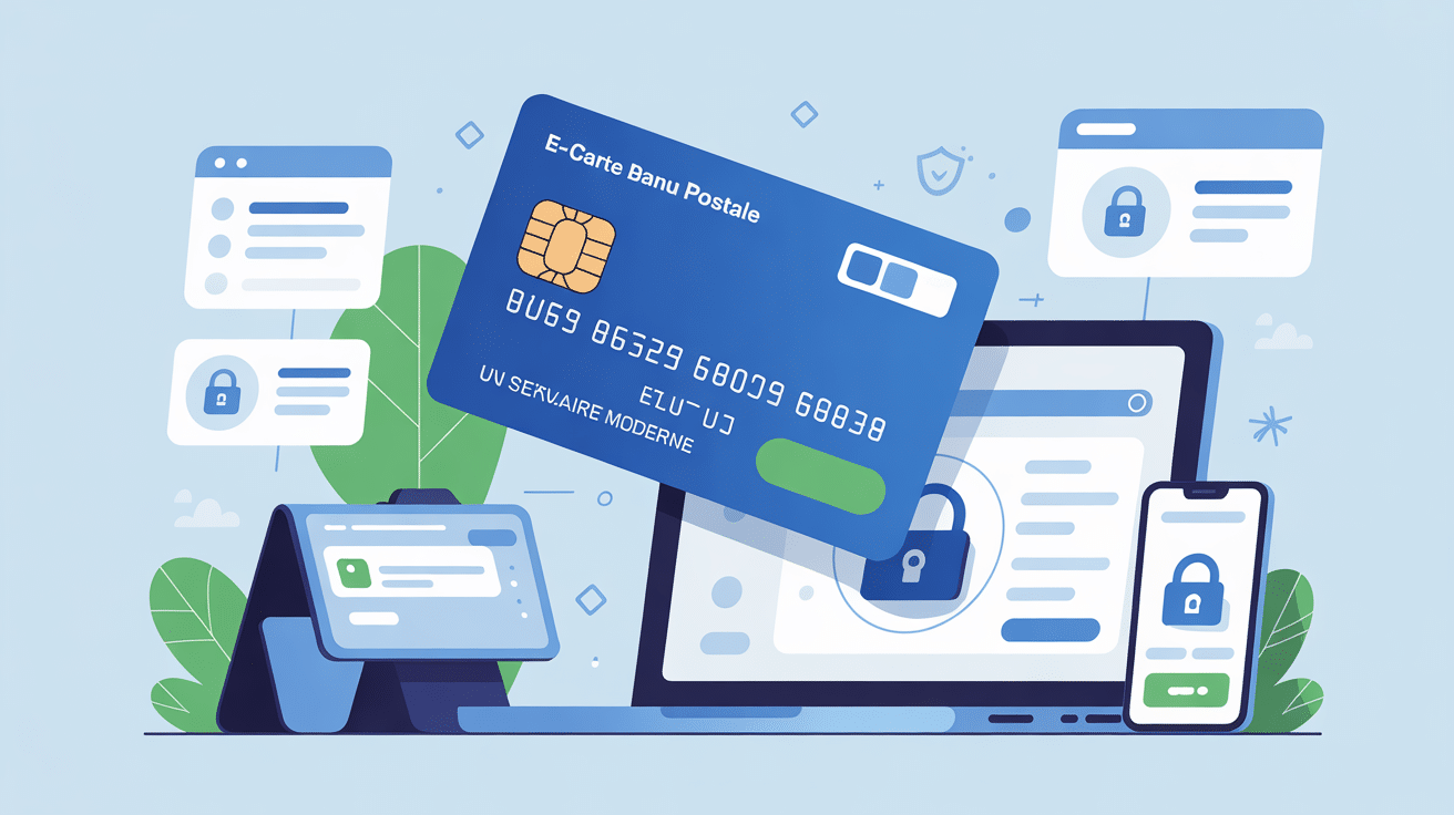 banque postale e carte sécurité paiement illustration