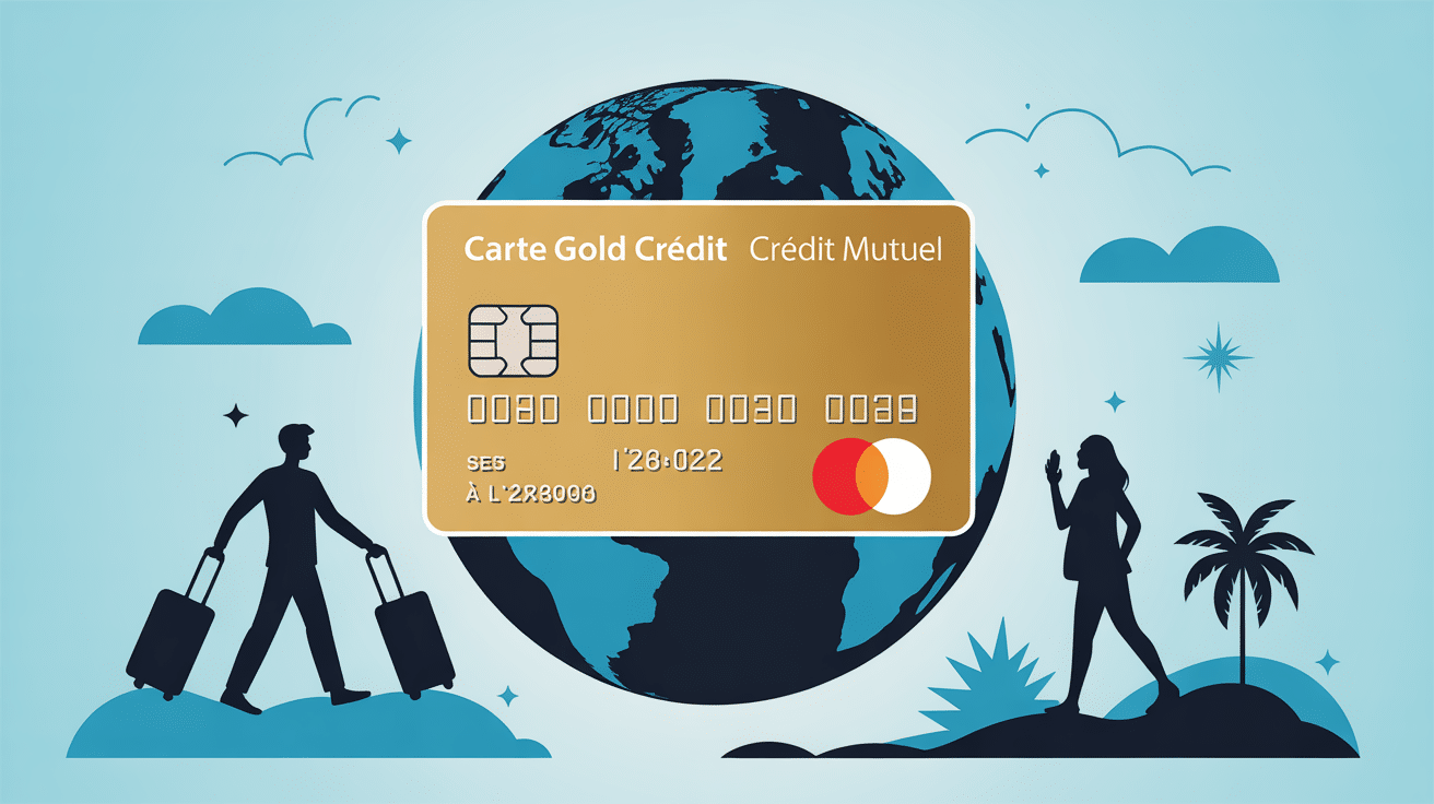 carte gold credit mutuel paiement a l'etranger illustration globe
