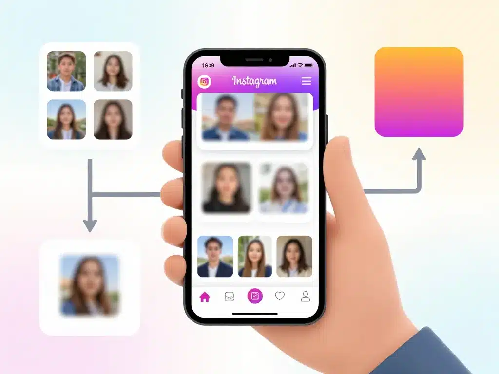 comment mettre plusieurs photos sur une seule story instagram interface layout