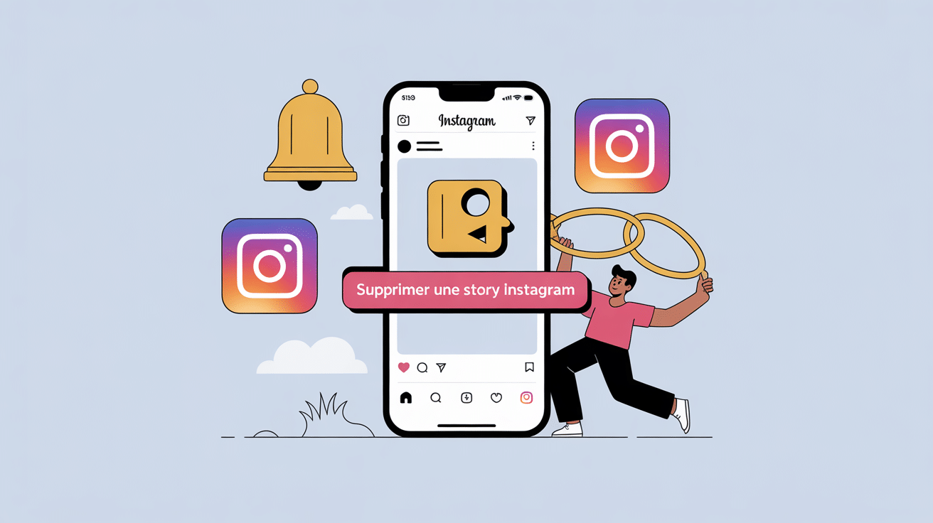 illustration comment supprimer une story instagram sécurisée