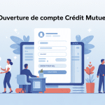 credit mutuel ouvrir un compte illustration vectorielle accueil