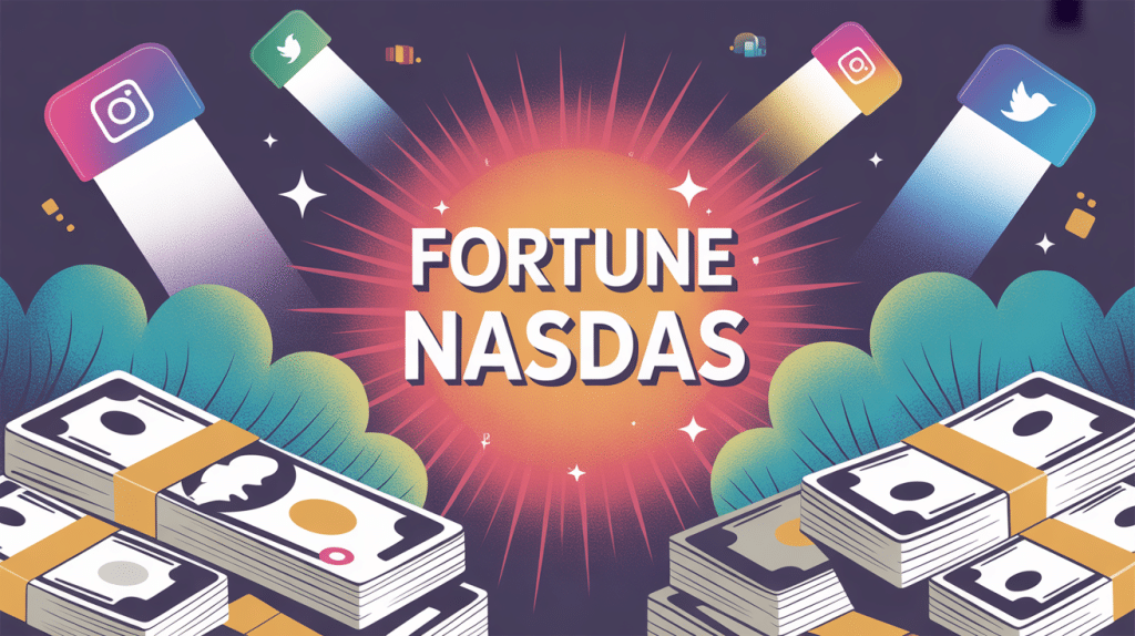 fortune nasdas illustration billets réseaux sociaux