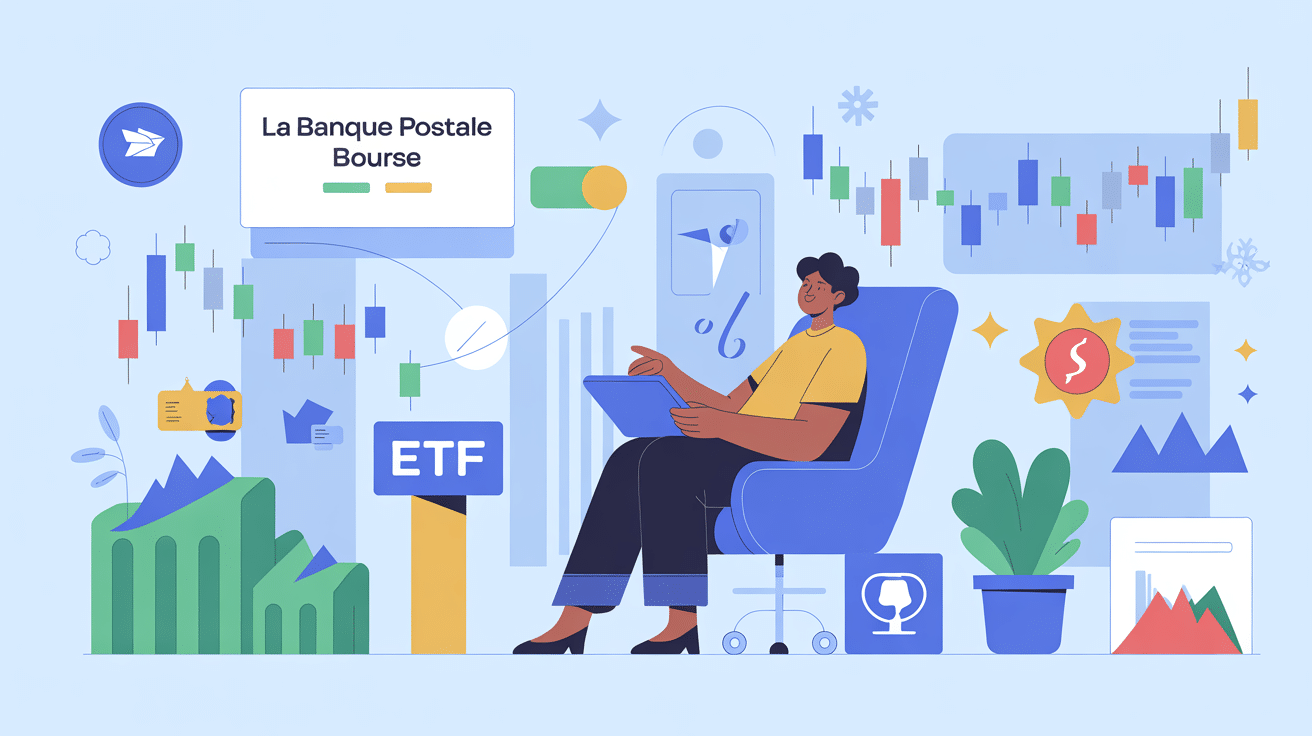illustration la banque postale bourse univers financier sécurisé