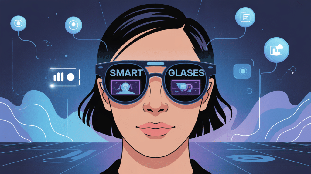 Smart glasses illustration stylisée futuriste