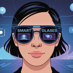 Smart glasses illustration stylisée futuriste