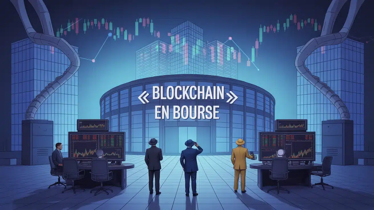 blockchain bourse illustration vectorielle