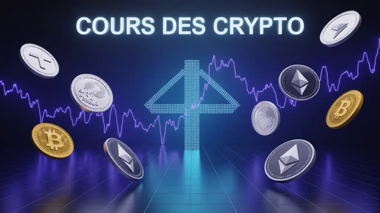Cours des crypto graphique et jetons