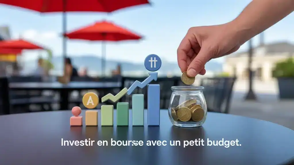 Investir en bourse petit budget tirelire icônes