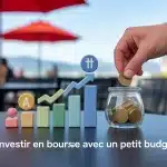 Investir en bourse petit budget tirelire icônes