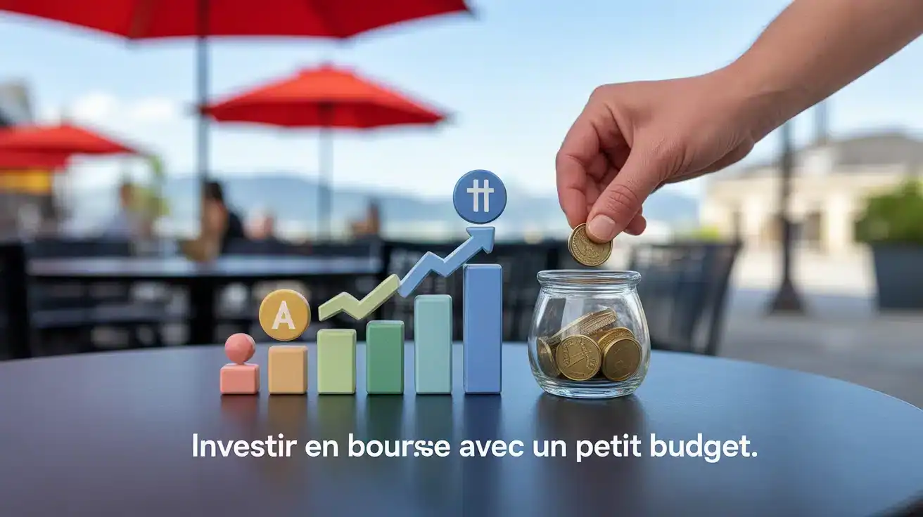 Investir en bourse petit budget tirelire icônes
