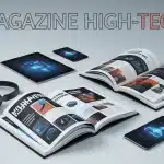 Magazines high tech et supports numériques stylisés