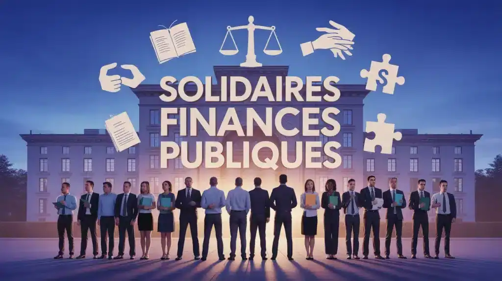 Solidaires finances agents devant bâtiment institutionnel