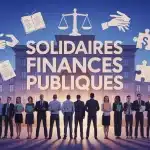 Solidaires finances agents devant bâtiment institutionnel