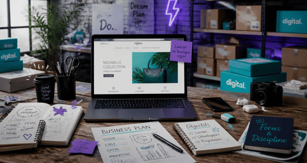 e commerce comment se lancer illustration bureau