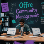 Offre community management trois profils autour table