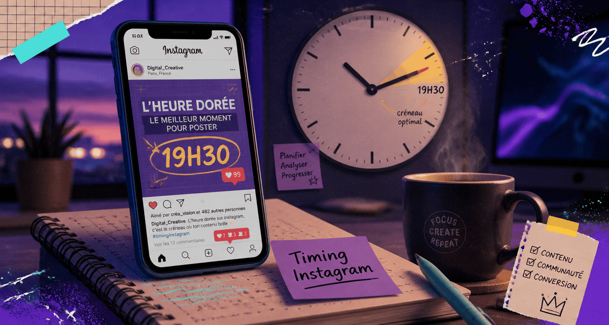 quand poster sur instagram smartphone horloge