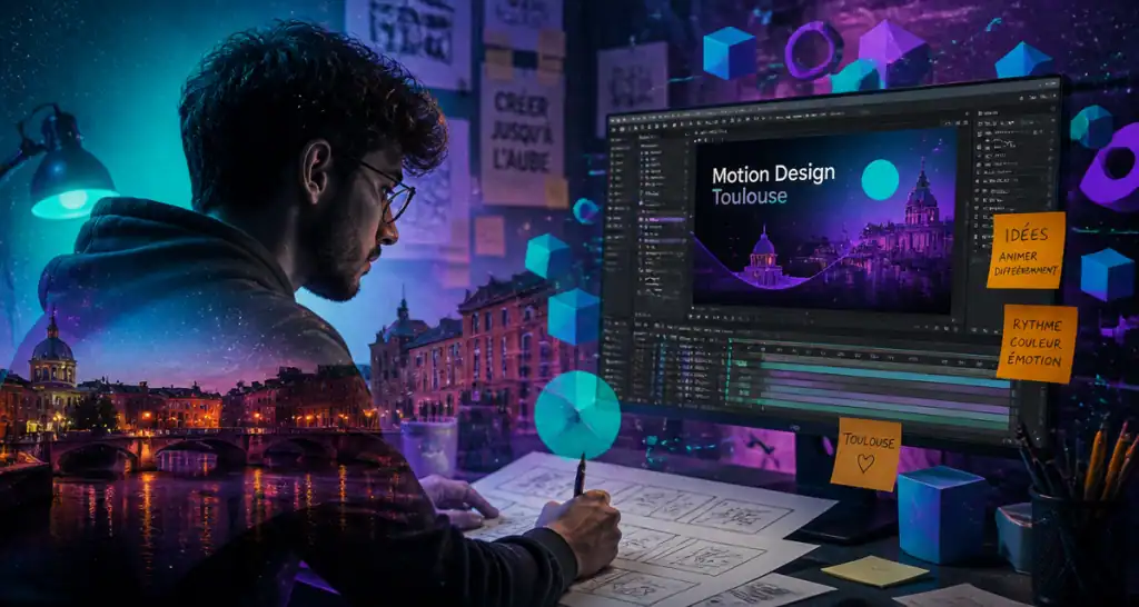 devenir motion designer toulouse jeune créatif à l'écran