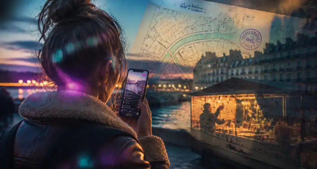 Influenceur Paris sur smartphone, boost visibilité locale