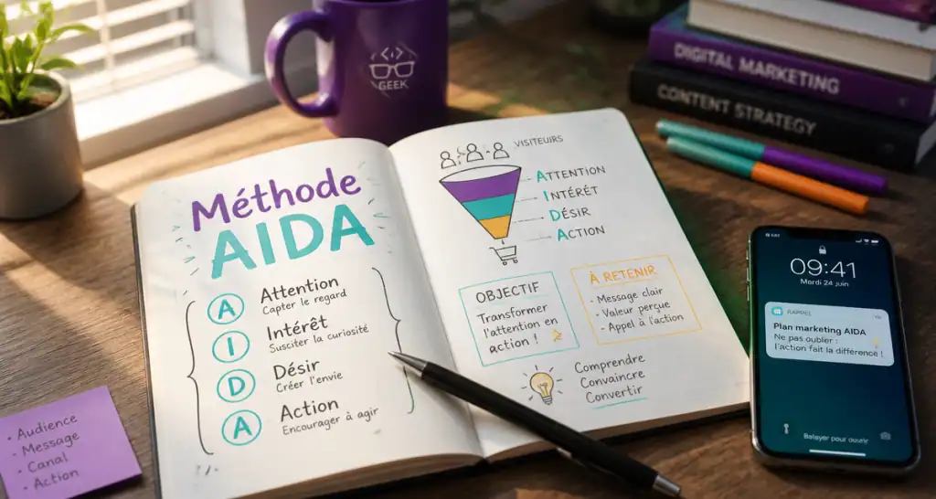 Methode AIDA pourquoi carnet manuscrit smartphone