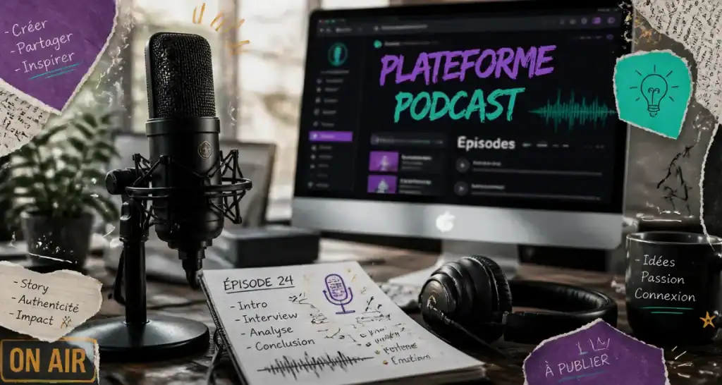 plateforme de podcast micro notes écran
