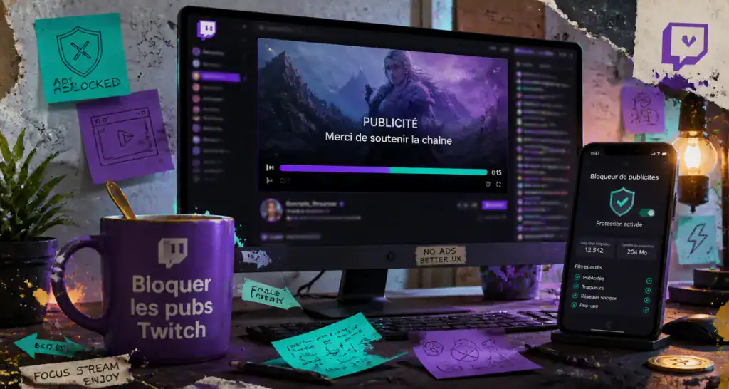 retirer les pubs twitch sur écran et smartphone