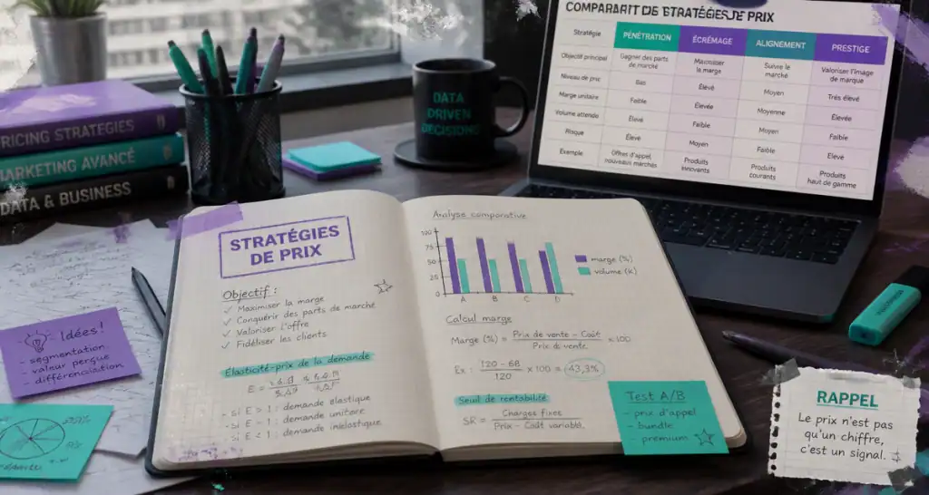 strategie de prix carnet graphiques ordinateur