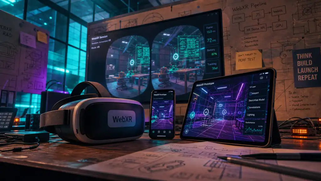 WebXR casque VR sur bureau, prototype web immersif stéréoscopique