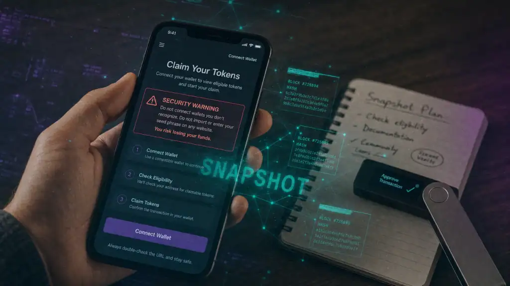 Airdrop crupto : claim snapshot blockchain en sécurité