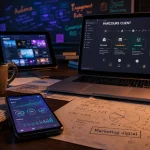 C quoi le marketing digital : SEO, contenu et data sur tableau de bord KPI