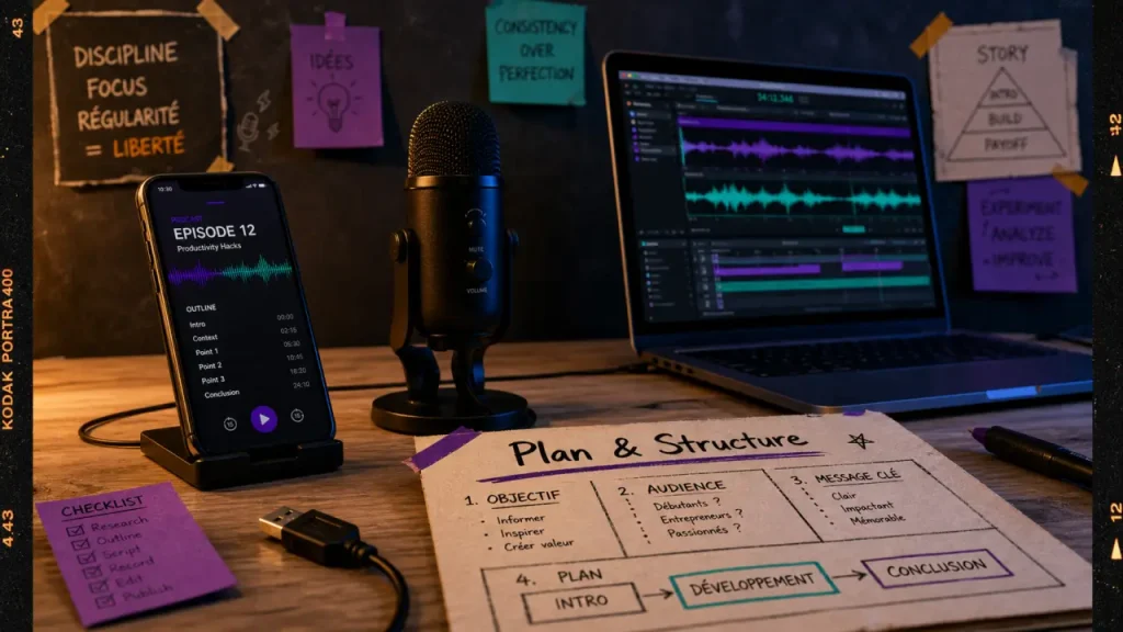 Créer un podcast sans studio : sujet clair, micro simple, diffusion propre