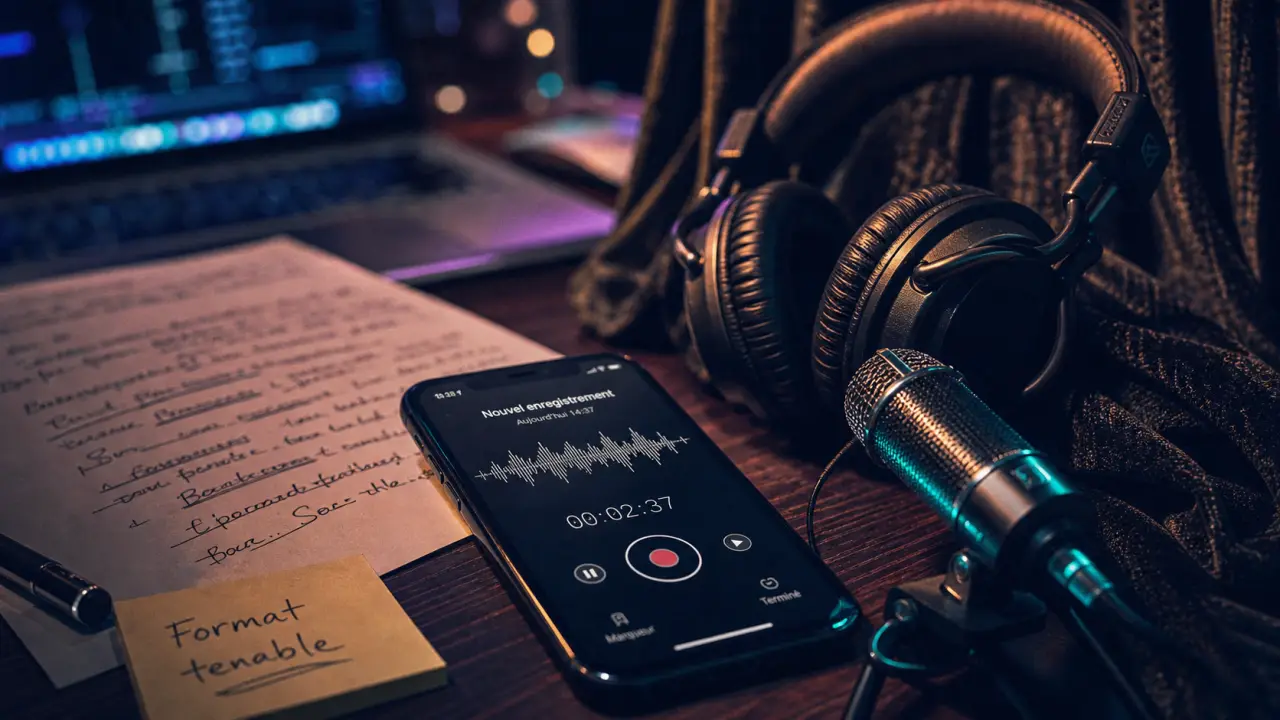Comment faire un podcast : smartphone, appli dictaphone et micro USB sur bureau