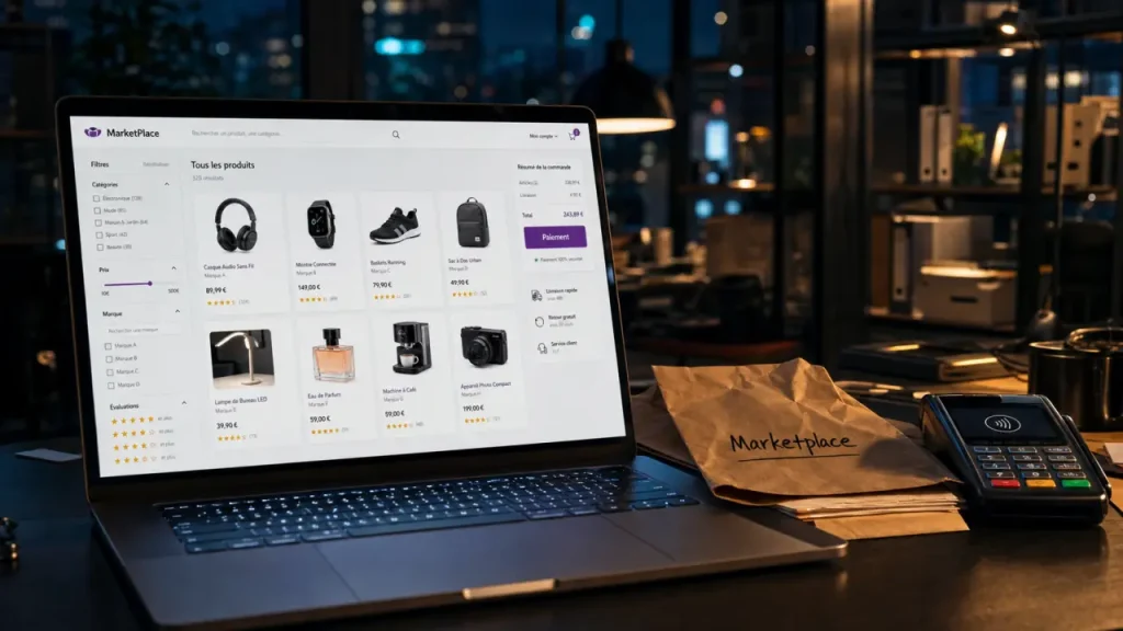 Marketplace : définition, fonctionnement et différences avec l’e-commerce classique