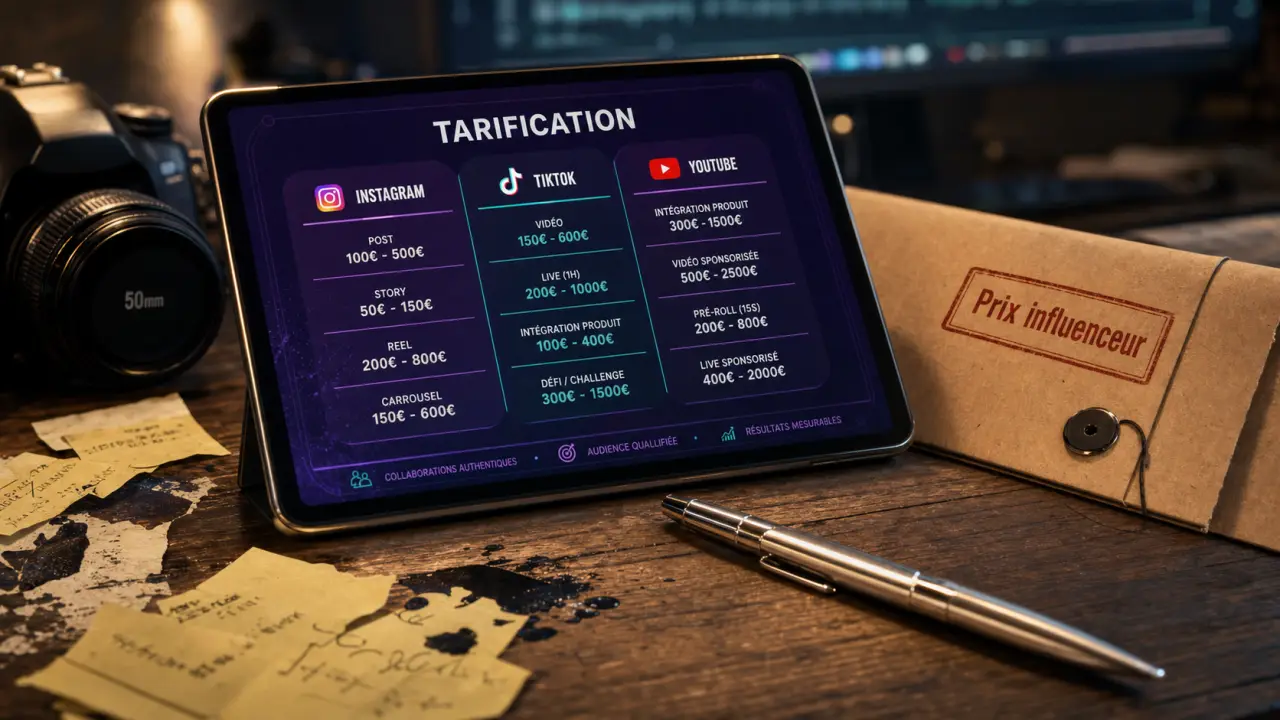 Prix influenceur : coût réel sur Instagram, TikTok et YouTube