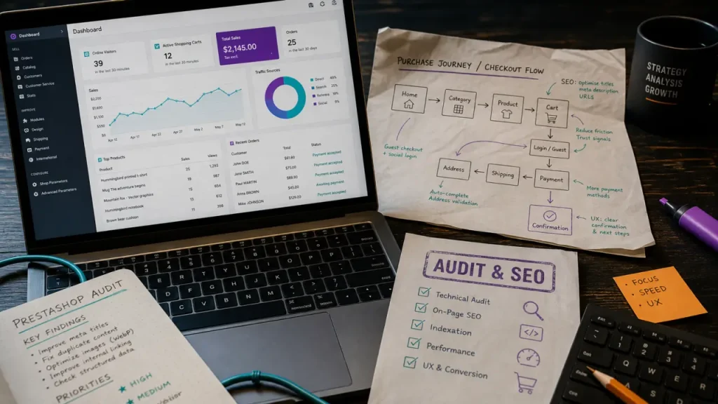 PrestaShop, création, migration et SEO : ce qu’une agence e-commerce doit vraiment prendre en charge