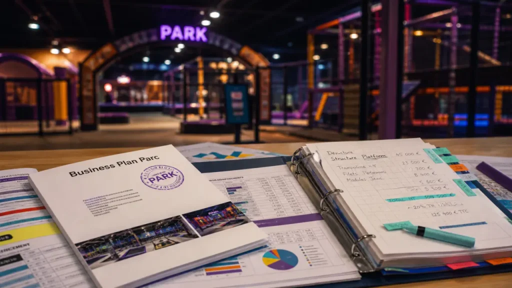 ERP, budget et rentabilité : ce que doit montrer un business plan de parc de jeux couvert PDF
