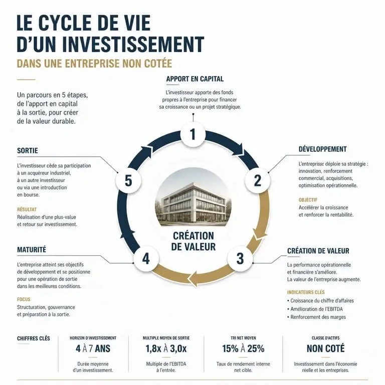 Cycle de vie d'un investissement dans une entreprise non cotée
