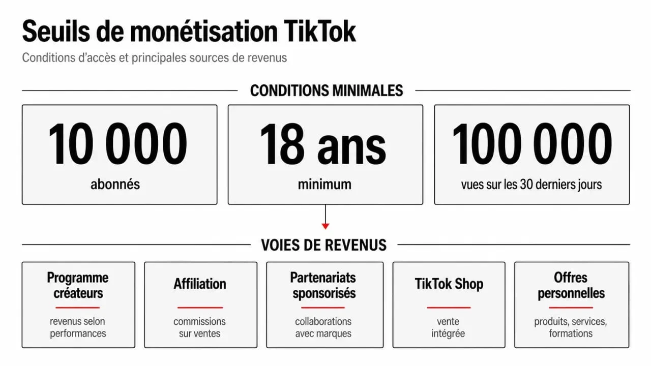 Combien d'abonnés pour gagner de l'argent sur TikTok : repères de seuils et de monétisation