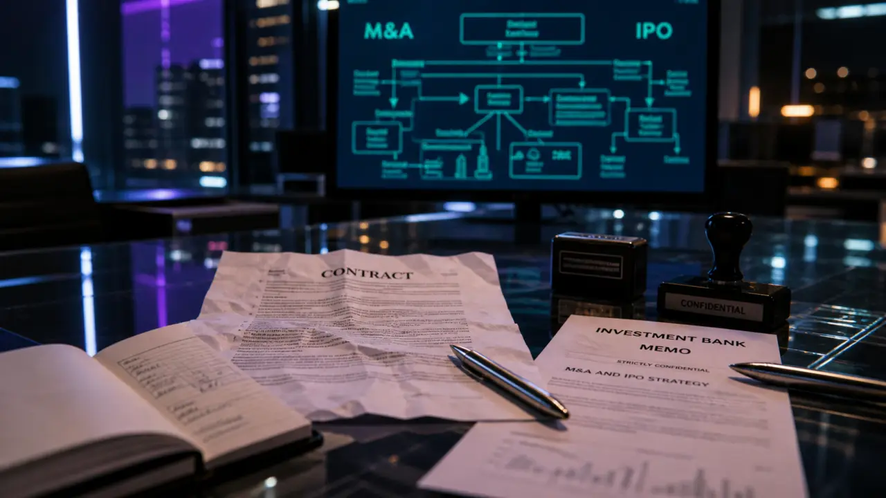 Investissement des banques : finance, conseil et gestion des risques, bureau et documents M&A/IPO