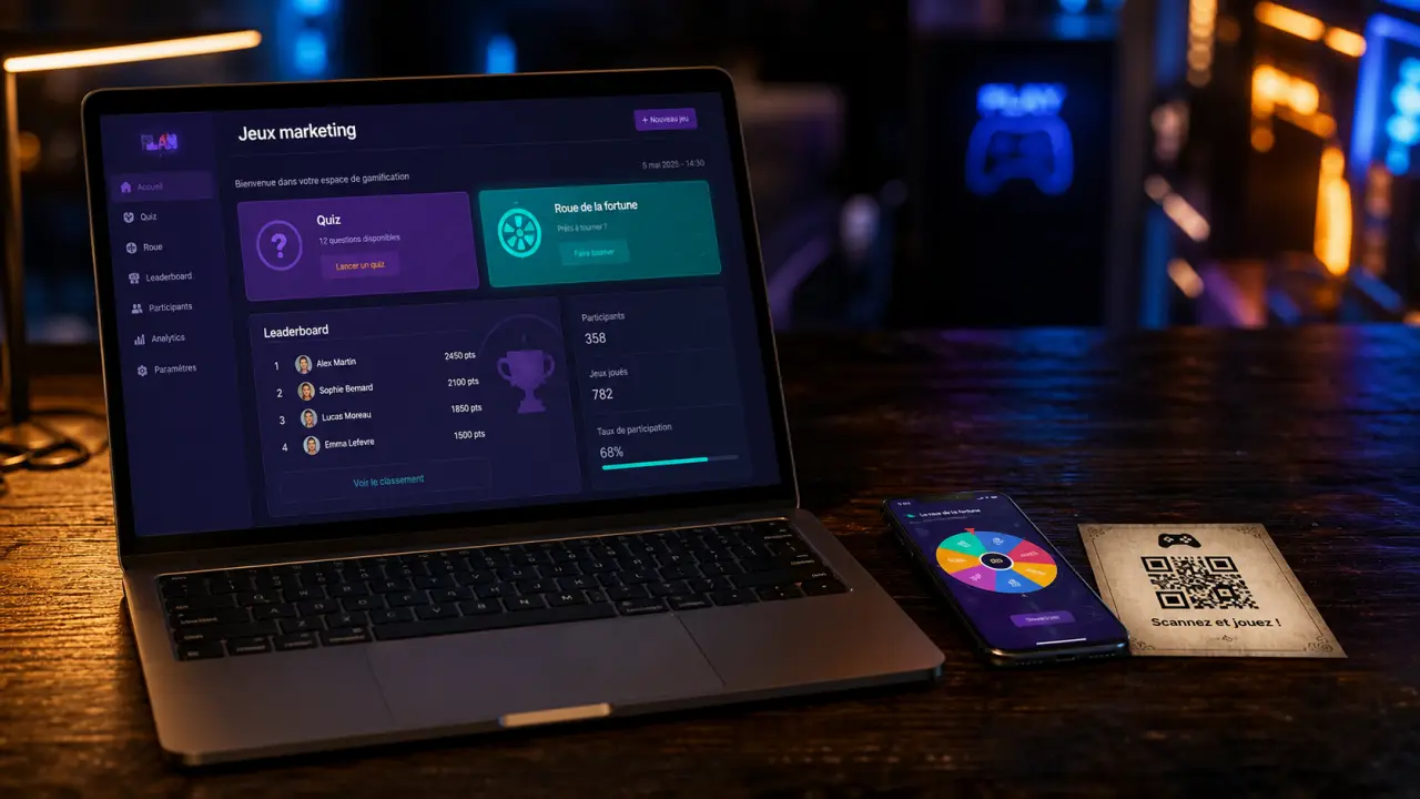 Jeux marketing : quiz, roue et leaderboard pour générer des leads