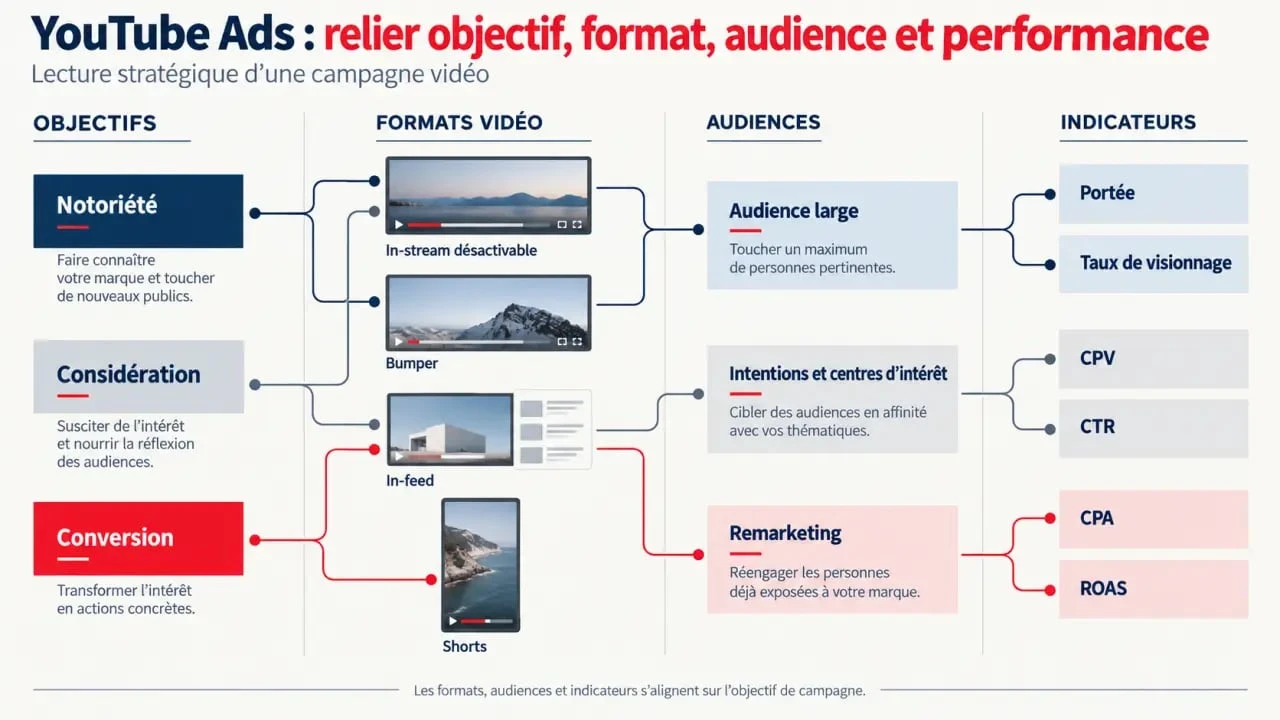 YouTube Ads : formats vidéo, objectifs, ciblage et indicateurs de performance