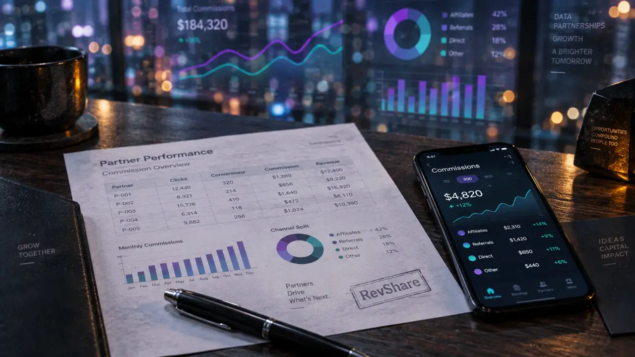 Rev share : suivi des commissions client sur smartphone