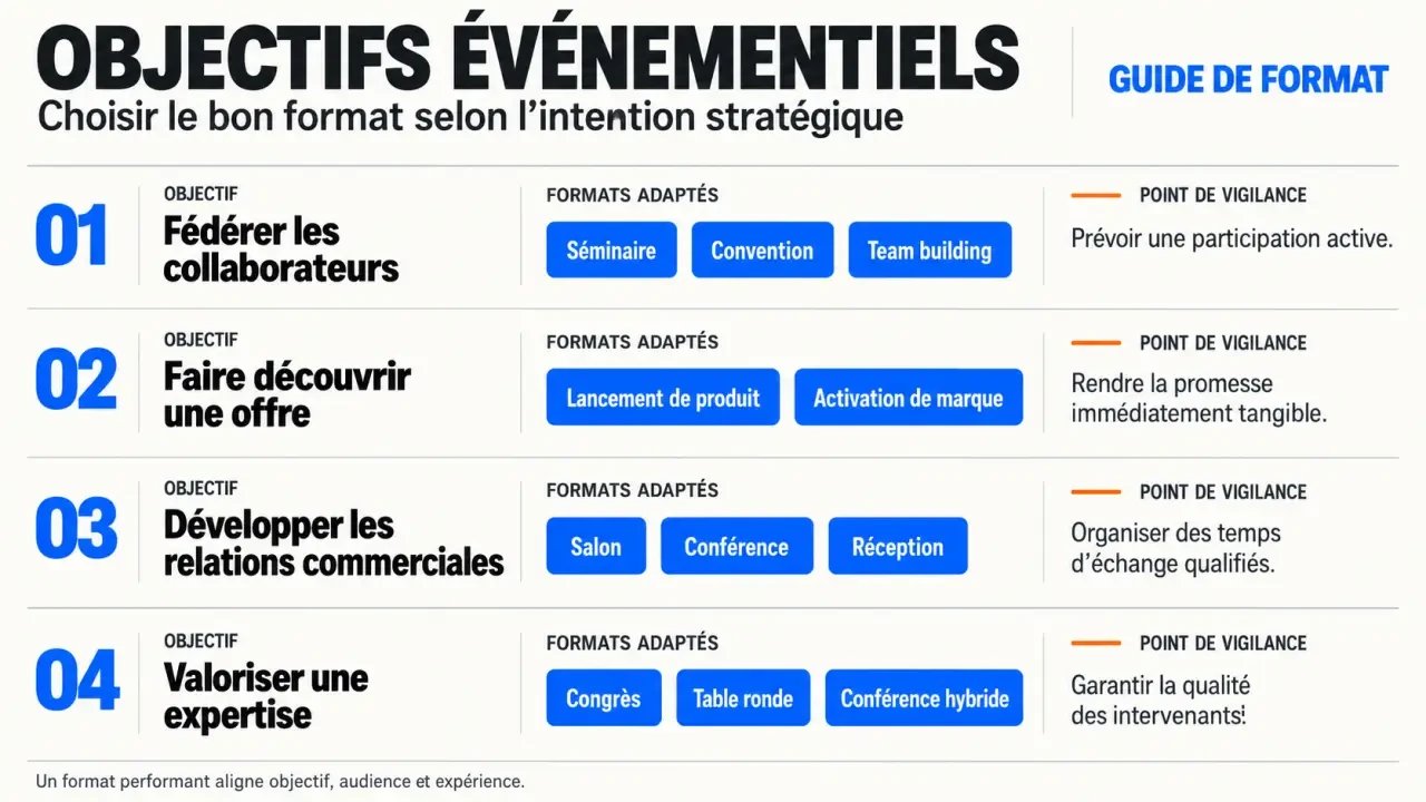Agence de communication événementielle Paris : formats d’événements selon les objectifs