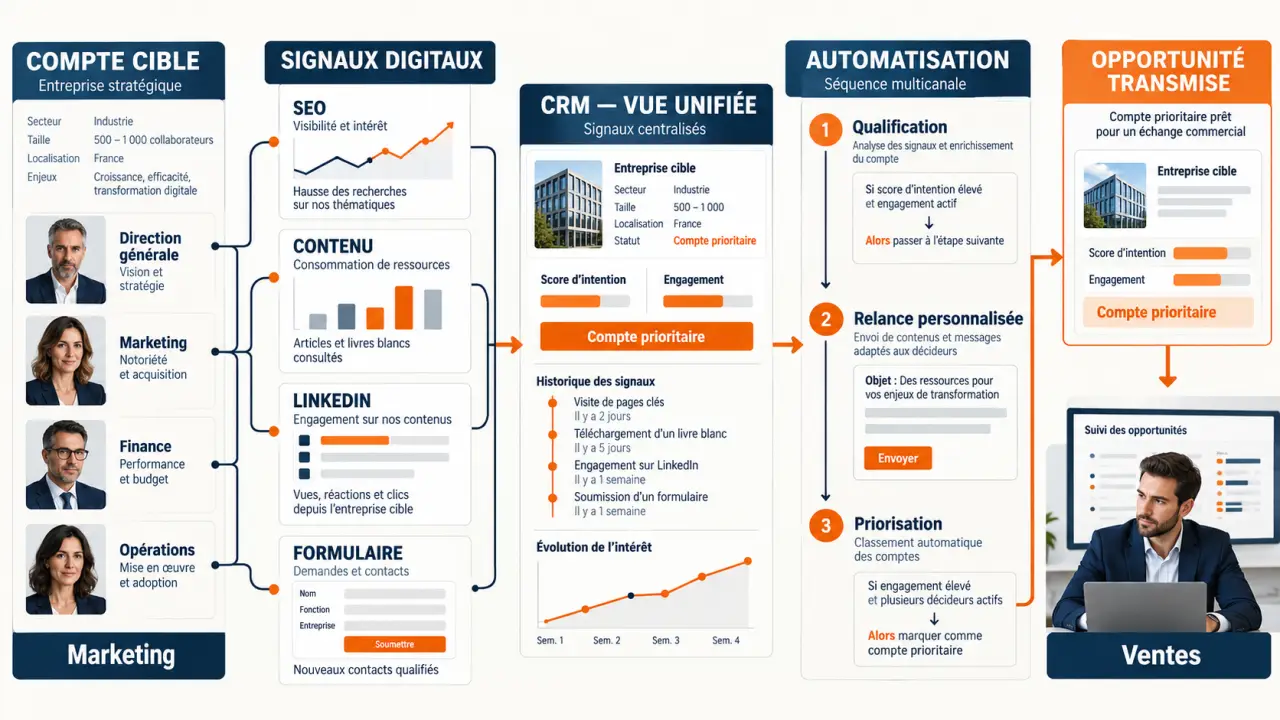 Optimiser sa stratégie B2B grâce aux outils digitaux modernes, du ciblage des comptes au pipeline commercial
