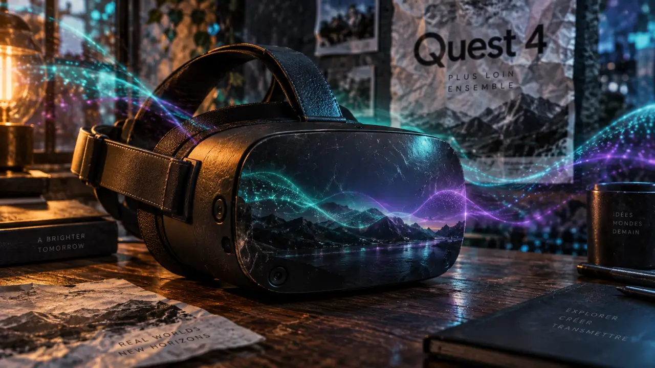 Meta Quest 4 date de sortie 2027-2028 : casque VR noir sur table