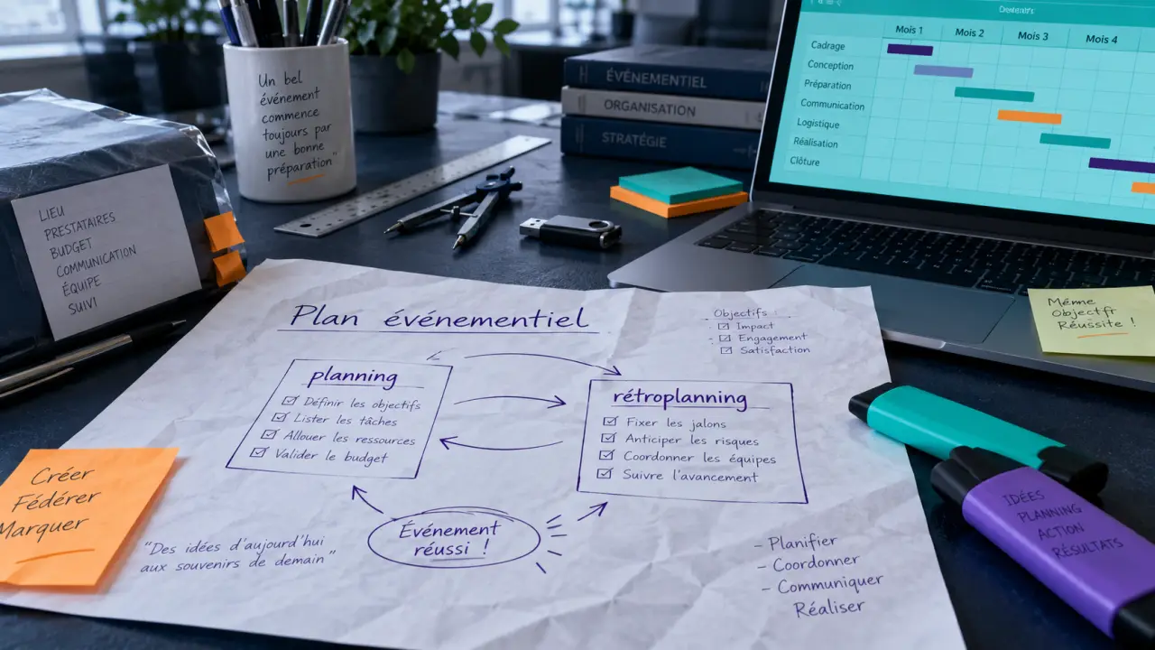 Plan evenementiel : planning et rétroplanning, Gantt et étapes